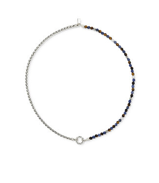 Stacking Ketting Spirit Kraal Zilver Tiger Eye Sodalite