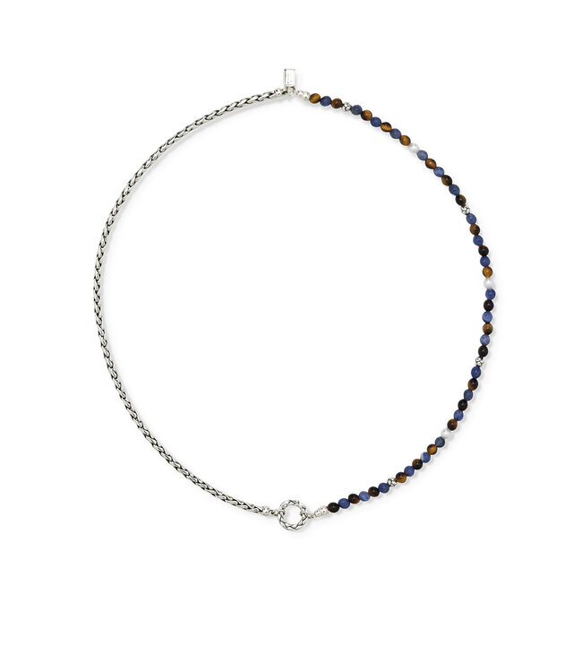 Buddha to Buddha Stacking Necklace Spirit Bead Silver Tiger Eye Sodalite