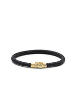 Buddha to Buddha Leer Armband Ellen Goud Verguld Zwart