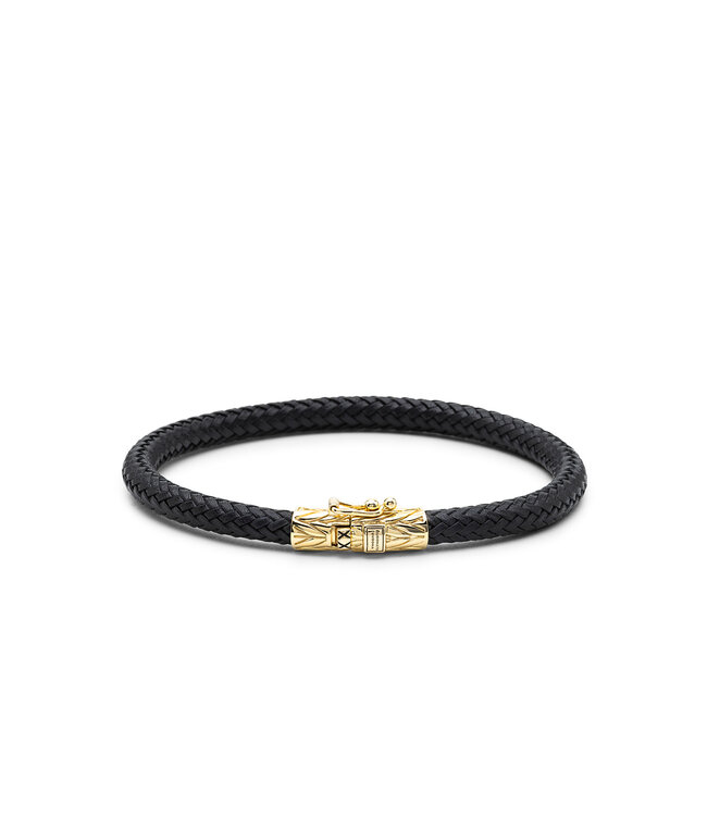 Buddha to Buddha Leer Armband Ellen  Black