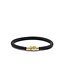 Buddha to Buddha Buddha to Buddha Leather Bracelet Ellen Gold Vermeil Black