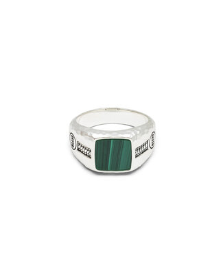 Ring Tangguh Small Silber Malachit
