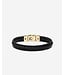 Buddha to Buddha Buddha to Buddha Leather Bracelet Edwin Small Gold Vermeil Black