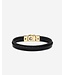 Buddha to Buddha Leder Armband Edwin Small Gold Vergoldet Schwarz