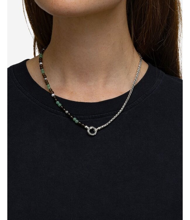 Buddha to Buddha Stacking Ketting Spirit Kraal  Aventurine Smokey Quartz