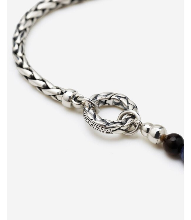 Buddha to Buddha Buddha to Buddha Stacking Necklace Spirit Bead Silver Tiger Eye Sodalite