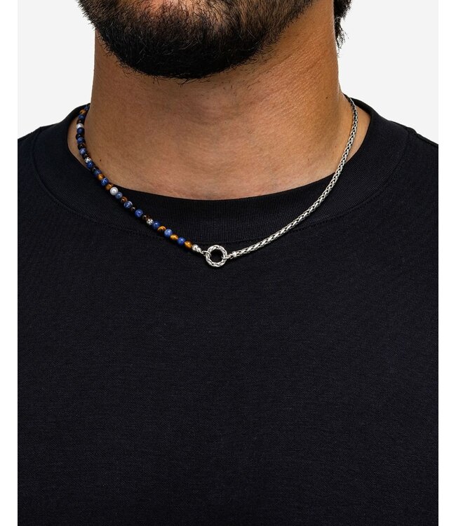 Buddha to Buddha Stacking Necklace Spirit Bead Silver Tiger Eye Sodalite