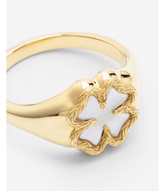 Buddha to Buddha Signet Ring Katja Clover Mother of Perle