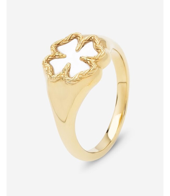 Buddha to Buddha Signet Ring Katja Clover Mother of Perle