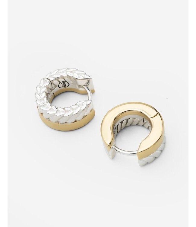 Buddha to Buddha One Dual Hoops Barbara Oorbellen Set Bicolor Zilver Goud