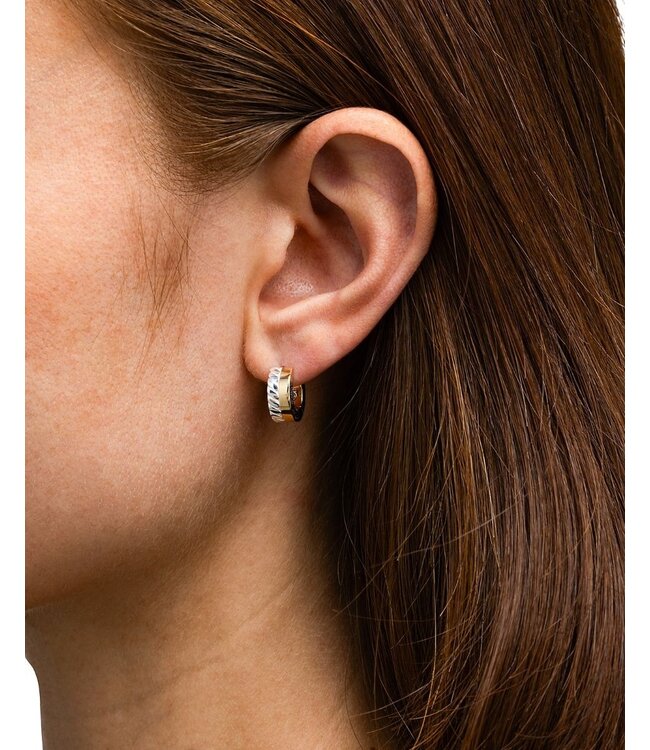 Buddha to Buddha One Dual Hoops Barbara Oorbellen Set Bicolor Zilver Goud