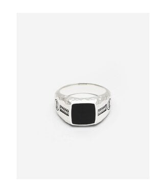 Ring Tangguh Small Silber Onyx