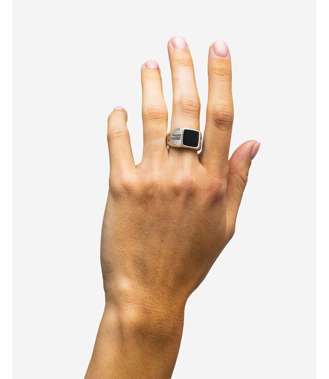 Buddha to Buddha Ring Tangguh Small Silver Onyx