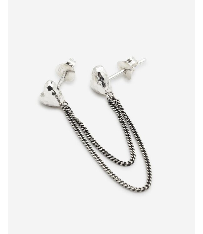 Dubbel Hart Studs Single Piece Zilver | Juwelier De Va