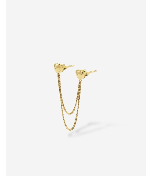 Dubbel Hart Studs Single Piece Zilver | Juwelier De Va