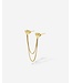 Buddha to Buddha Heart Double Chain Studs Single Piece