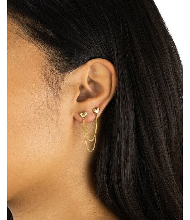 Dubbel Hart Studs Single Piece Zilver | Juwelier De Va