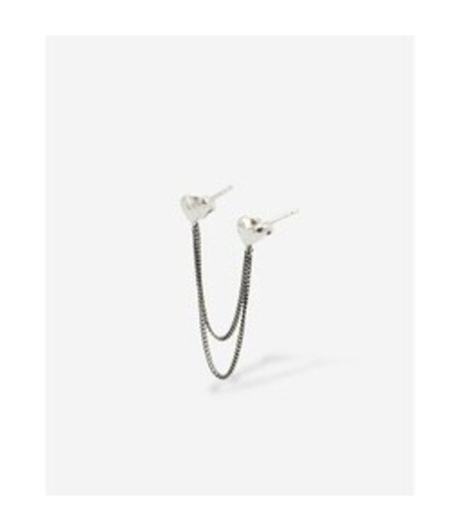 Dubbel Hart Studs Single Piece Zilver | Juwelier De Va