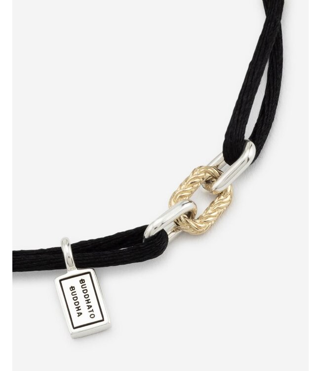 Buddha to Buddha Koord Armband Katja Schakel Bicolor Zwart