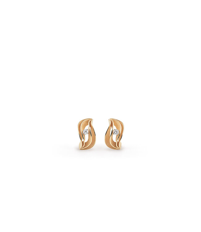 Annamaria Cammilli Earrings Velaa Star Series 18kt Orange Apricot dia 0.12 ct