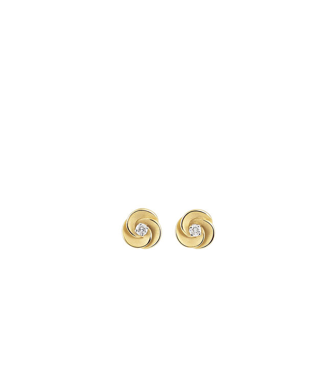 Annamaria Cammilli Earrings Desert Rose series 18 kt Yellow Sunrise dia 0.12 ct