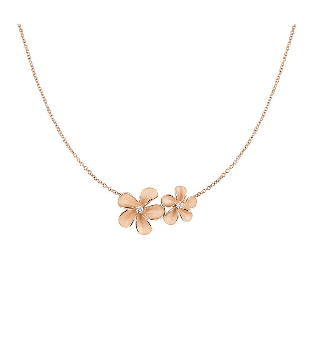 Annamaria Cammilli Collier Cherry Bloom Pink Champagne gold dia 0.045ct