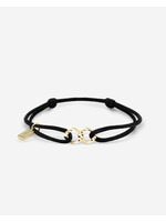 Buddha to Buddha Koord Bracelet Chain XS Verguld Zwart