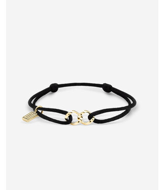Koord Bracelet Chain XS Verguld Zwart