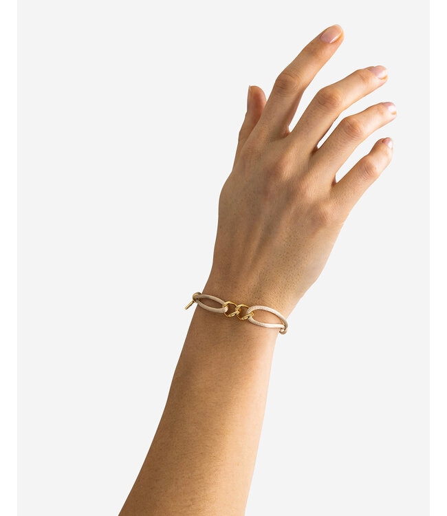 Koord Bracelet Chain XS Verguld Zwart