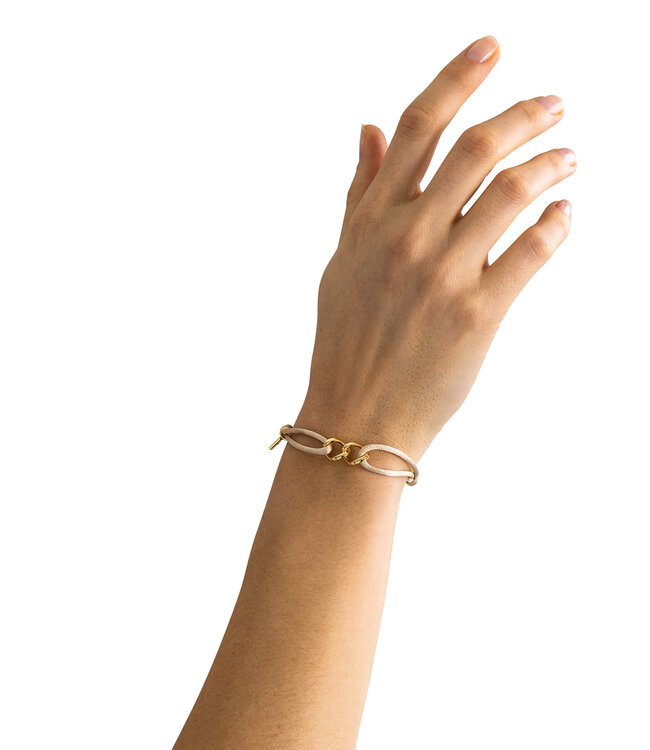 Buddha to Buddha Chain XS Cord Bracelet Gold Vermeil Black
