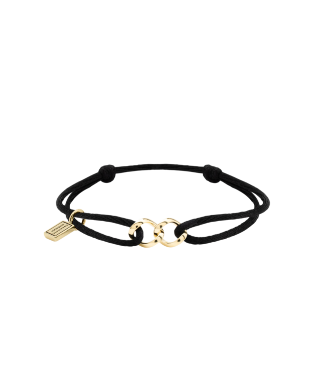 Buddha to Buddha Chain XS Cord Bracelet Gold Vermeil Black