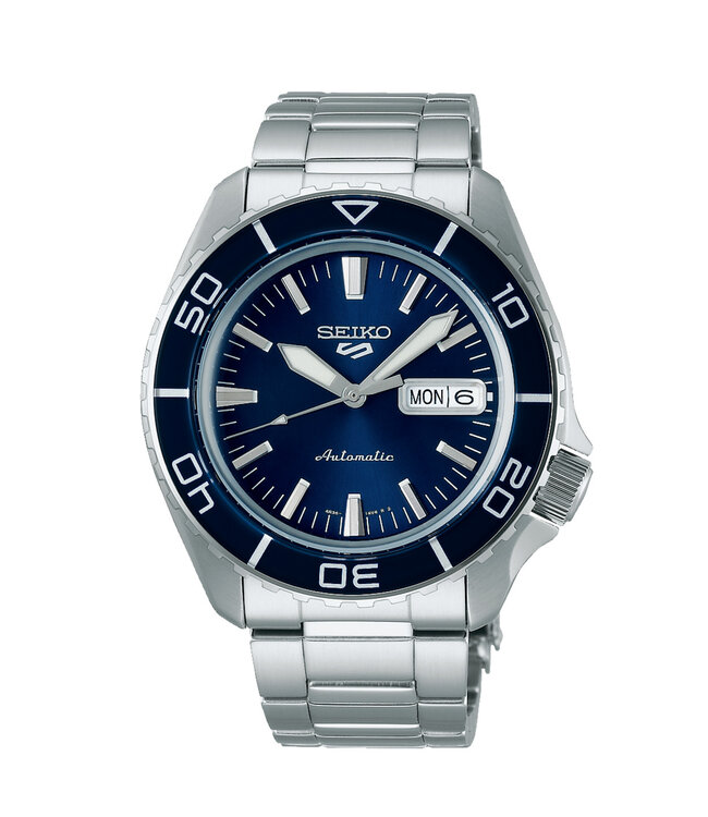 Seiko 5 Sports SRPK97K1 4R36 42,5 mm Blauw Herenhorloge | Juwelier De