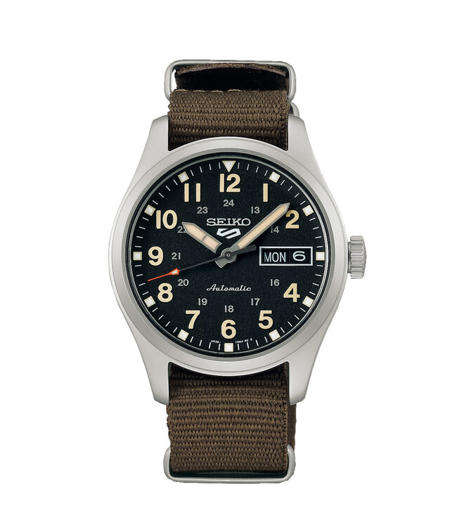 Seiko 5 Sports SRPJ85K1 4R36 36 mm Zwart Herenhorloge | Juwelier De Va