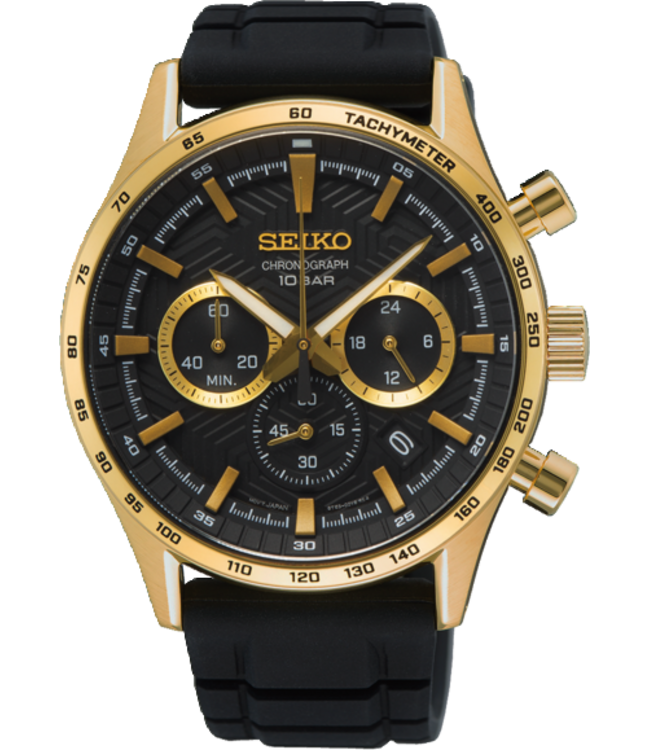 Seiko SSB446P1 8T63 43 mm Zwart Herenhorloge