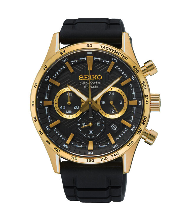 Seiko SSB446P1 8T63 43 mm Zwart Herenhorloge