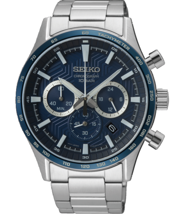Seiko SSB445P1 8T63 43 mm Blauw Herenhorloge