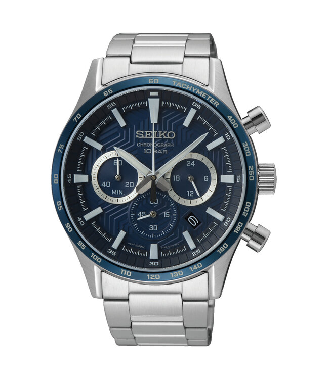 Seiko SSB445P1 8T63 43 mm Blauw Herenhorloge