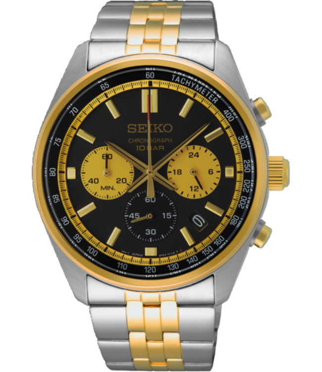 Seiko SSB430P1 8T63 41,5 mm Zwart Herenhorloge