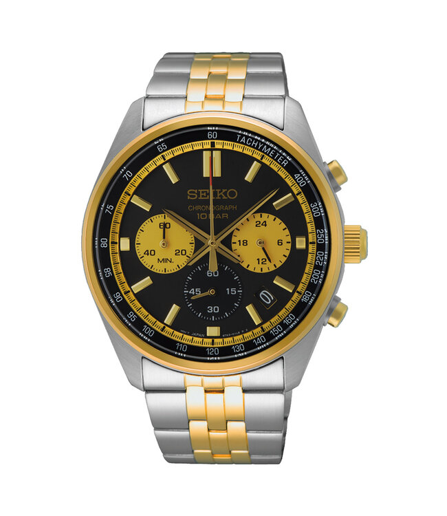Seiko SSB430P1 8T63 41,5 mm Zwart Herenhorloge