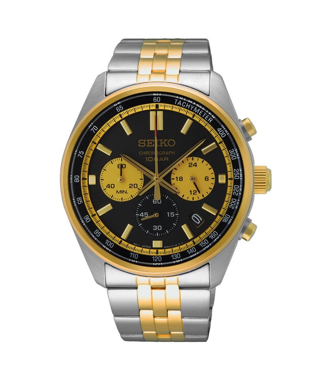 Seiko SSB430P1 8T63 41,5 mm Zwart Herenhorloge