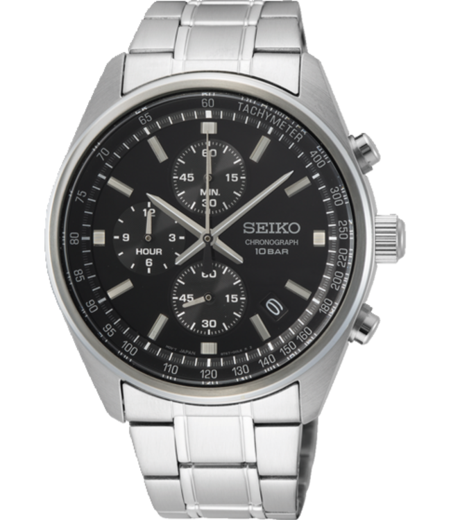 Seiko SSB379P1 8T67 41,5 mm Zwart Herenhorloge