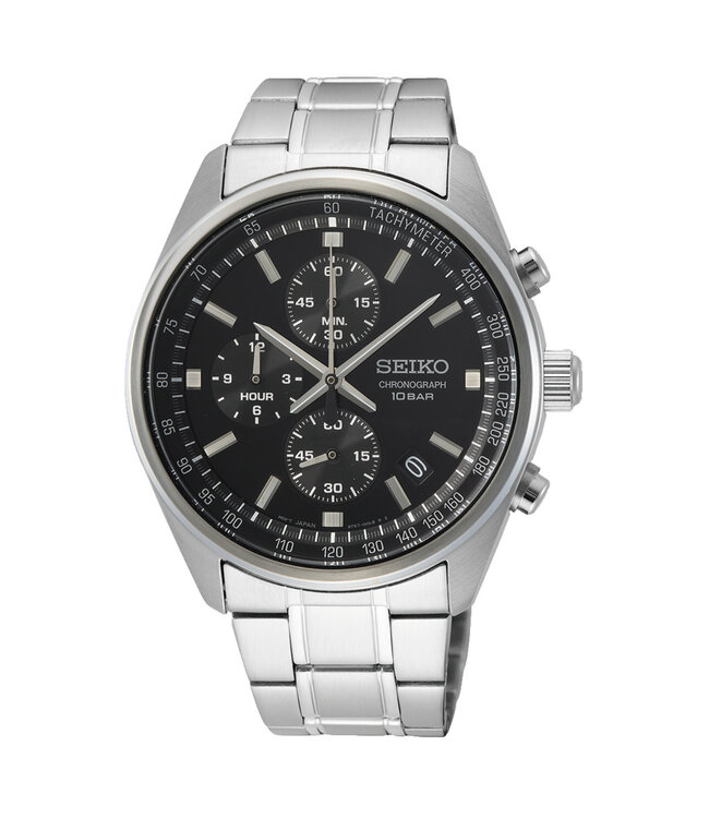 Seiko SSB379P1 8T67 41,5 mm Zwart Herenhorloge