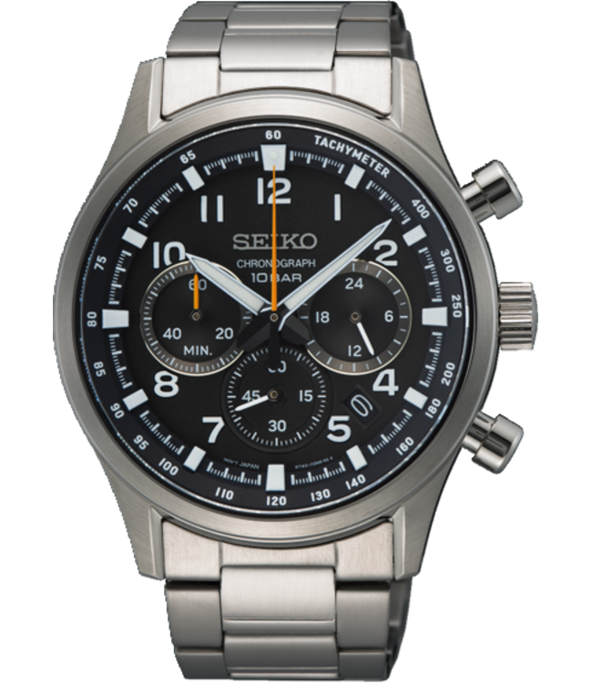 Seiko SSB447P1 8T63 43 mm Zwart Herenhorloge