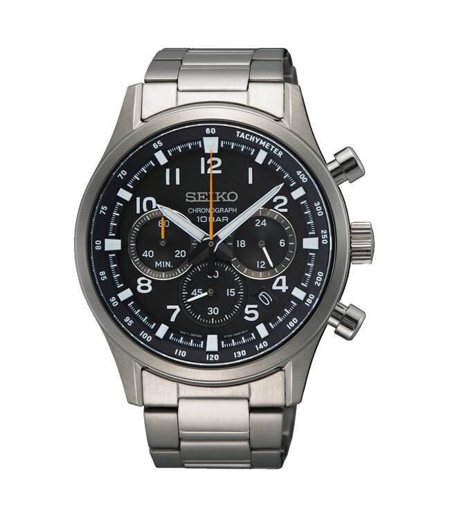 Seiko SSB447P1 8T63 43 mm Zwart Herenhorloge