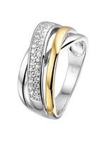Excellent Ring silver/gold zirconia