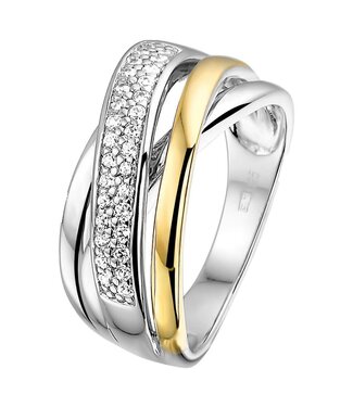 Excellent Ring silver/gold zirconia