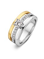 Excellent Ring silver/gold zirconia