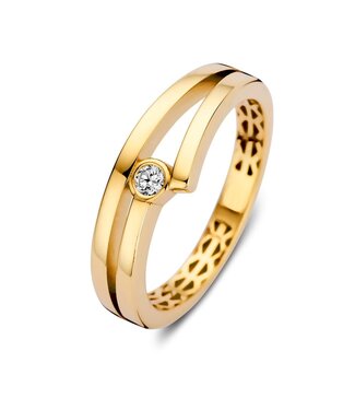 Excellent Ring yellow gold zirconia
