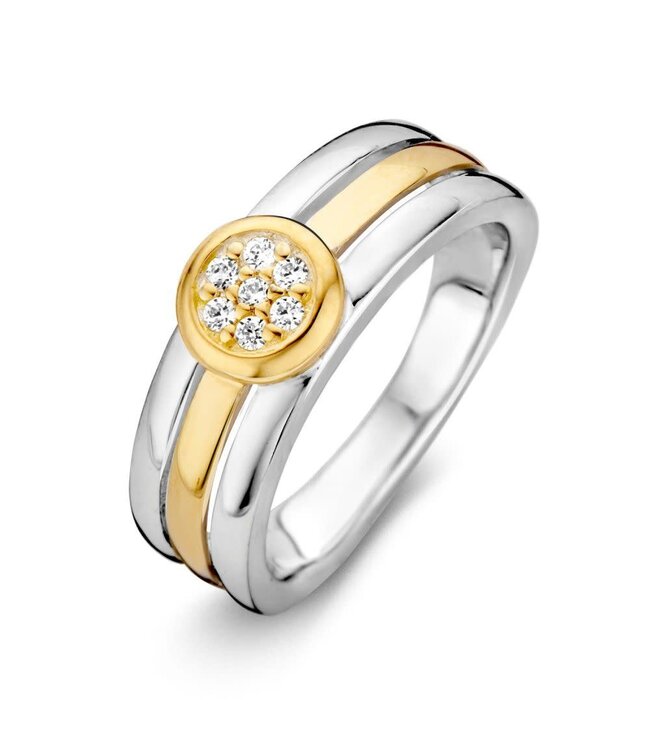 Excellent Ring zilver/goud zirkonia