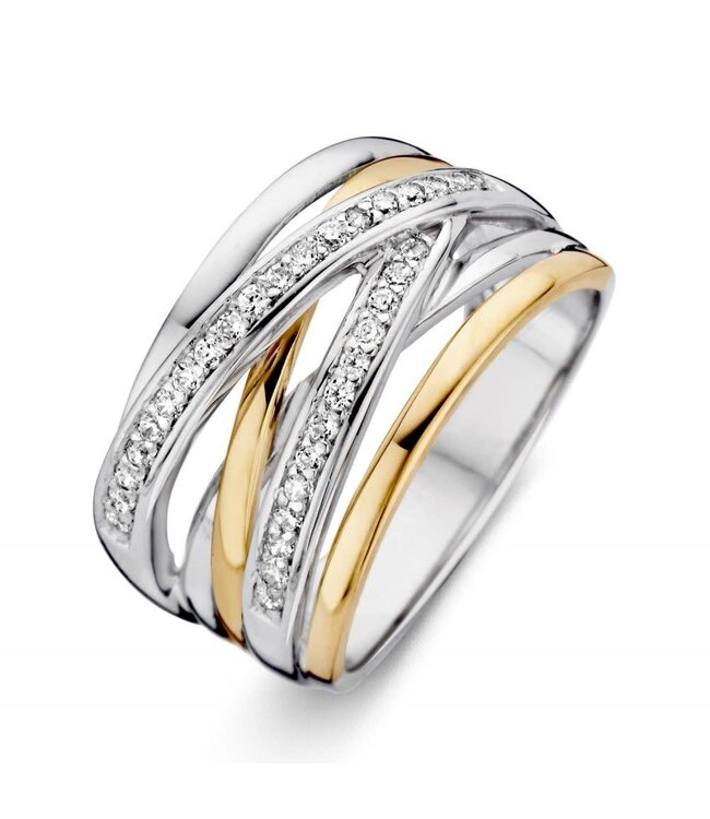 Excellent Ring zilver/goud zirkonia RF625178